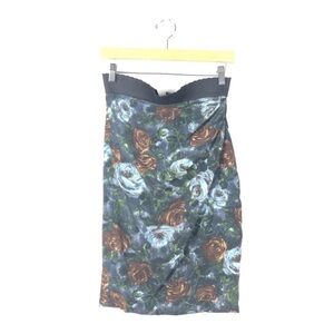 Dolce & Gabbana Skirt Rose Floral Print Pencil Silk